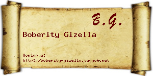 Boberity Gizella névjegykártya